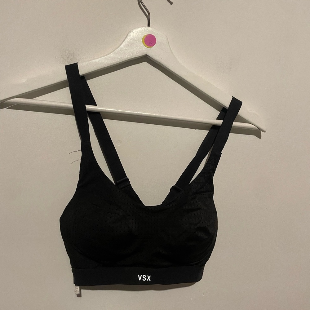 Victoria’s Secret Sport Black Mesh Sports Bra Size 32b‎
